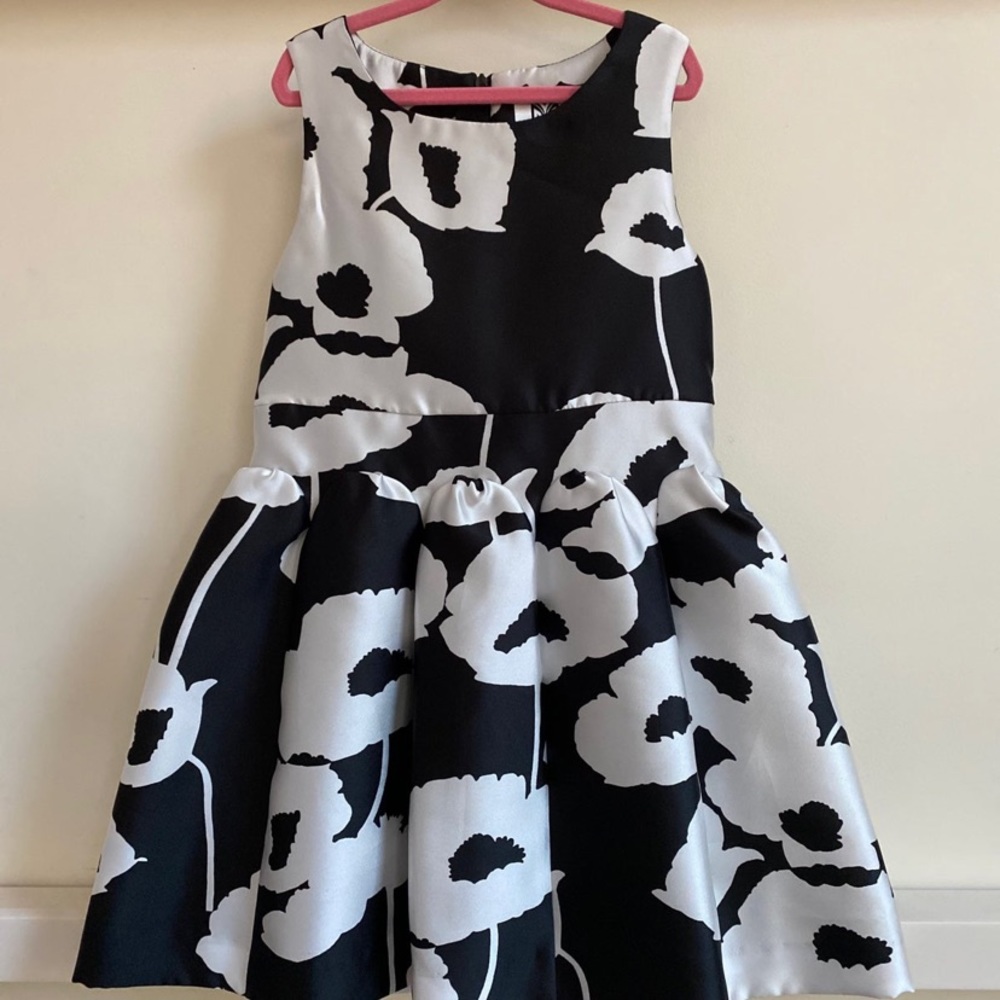 Milly minis, Black/White Flower Satin Formal Dress